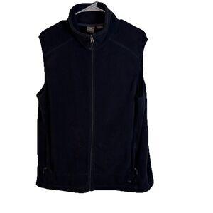 White Sierra Unisex Medium Black Full Zip Fleece Vest Outdoor Layering Casual
